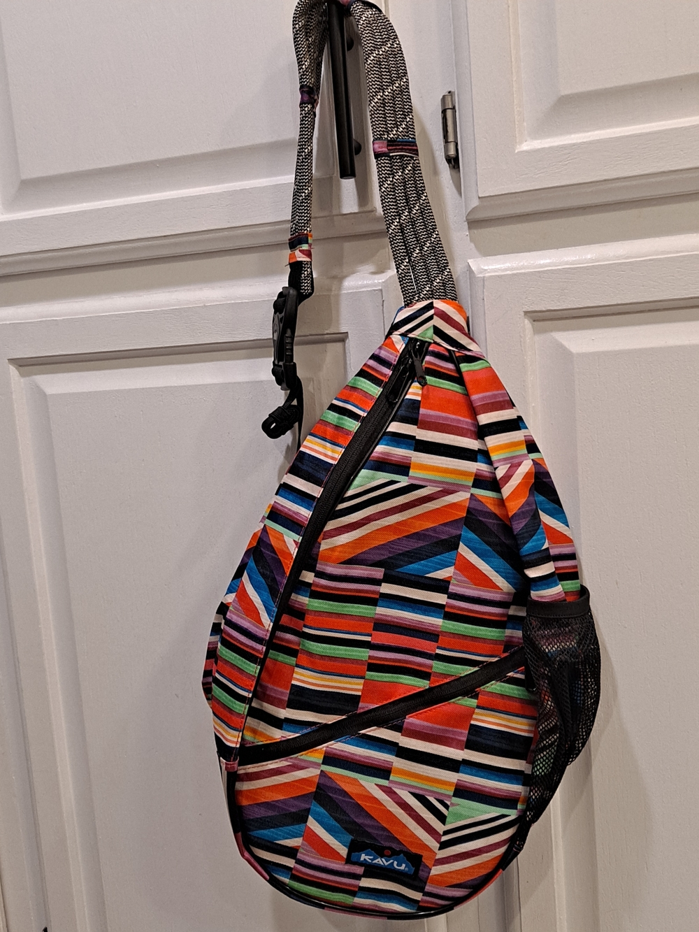 Kavu LNWOT Paxton Sling Bag Striped Multicolor Cotton Polyester Crossbody
